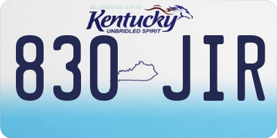 KY license plate 830JIR