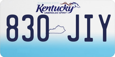 KY license plate 830JIY
