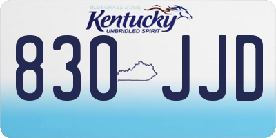 KY license plate 830JJD