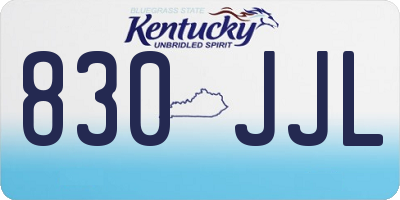 KY license plate 830JJL