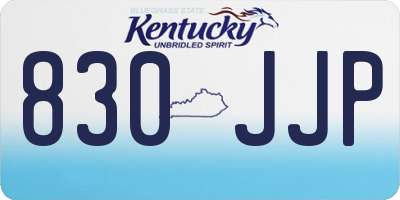 KY license plate 830JJP