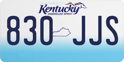 KY license plate 830JJS