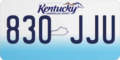 KY license plate 830JJU