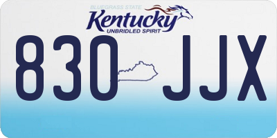 KY license plate 830JJX