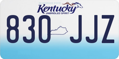 KY license plate 830JJZ