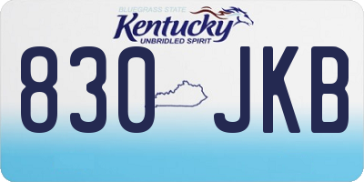 KY license plate 830JKB
