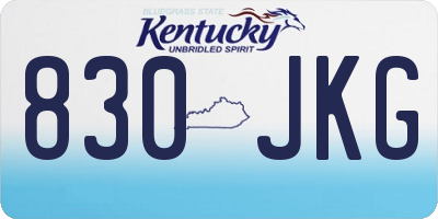 KY license plate 830JKG