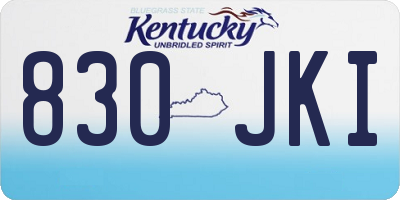 KY license plate 830JKI