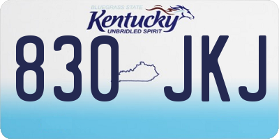 KY license plate 830JKJ