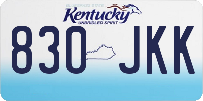 KY license plate 830JKK