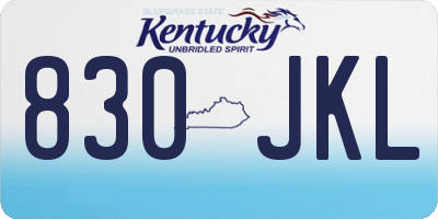 KY license plate 830JKL