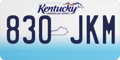 KY license plate 830JKM