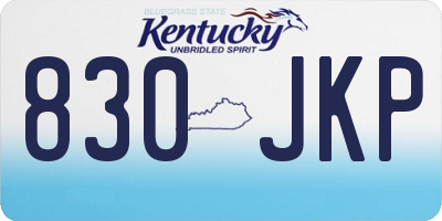 KY license plate 830JKP