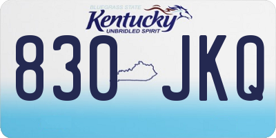KY license plate 830JKQ