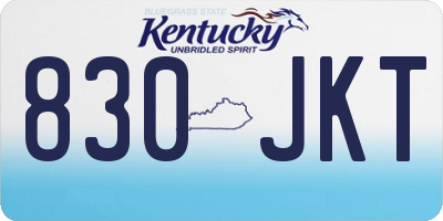 KY license plate 830JKT