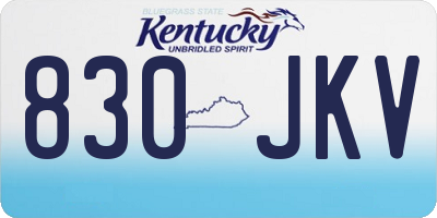 KY license plate 830JKV