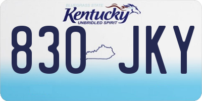 KY license plate 830JKY