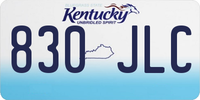 KY license plate 830JLC