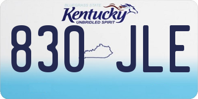 KY license plate 830JLE