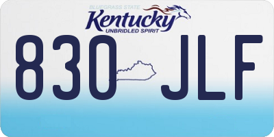 KY license plate 830JLF