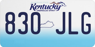 KY license plate 830JLG