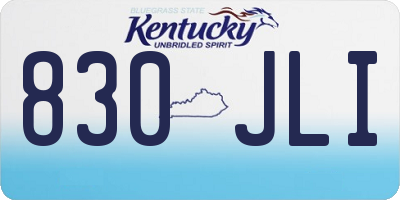KY license plate 830JLI