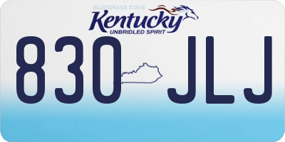 KY license plate 830JLJ