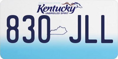 KY license plate 830JLL