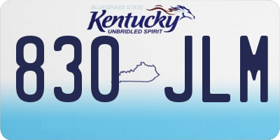 KY license plate 830JLM