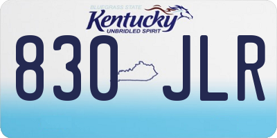 KY license plate 830JLR