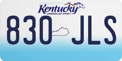 KY license plate 830JLS