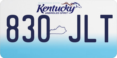 KY license plate 830JLT