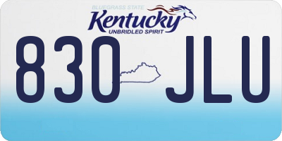 KY license plate 830JLU