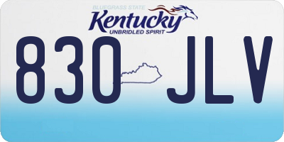 KY license plate 830JLV