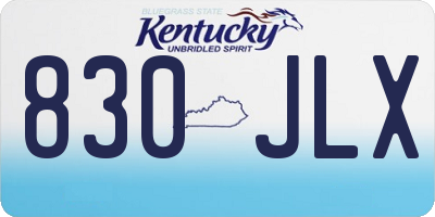 KY license plate 830JLX