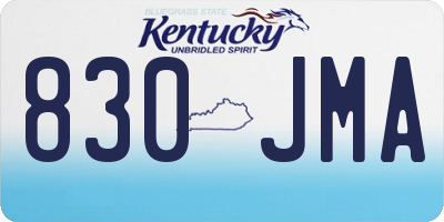 KY license plate 830JMA