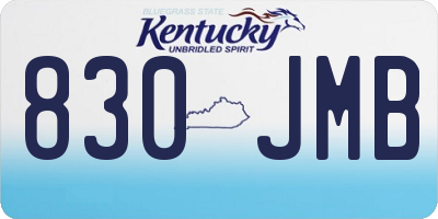KY license plate 830JMB