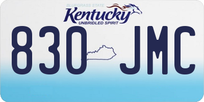 KY license plate 830JMC