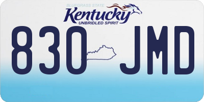 KY license plate 830JMD