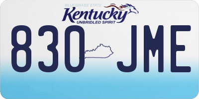KY license plate 830JME