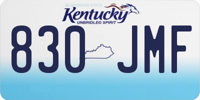 KY license plate 830JMF
