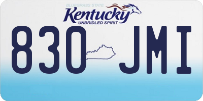 KY license plate 830JMI