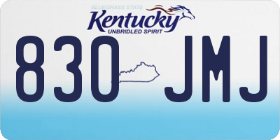 KY license plate 830JMJ