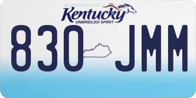 KY license plate 830JMM