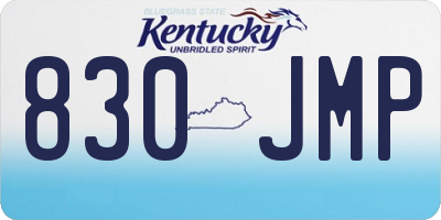 KY license plate 830JMP