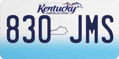 KY license plate 830JMS