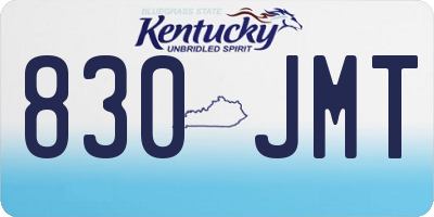 KY license plate 830JMT