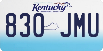 KY license plate 830JMU