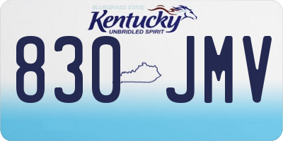 KY license plate 830JMV