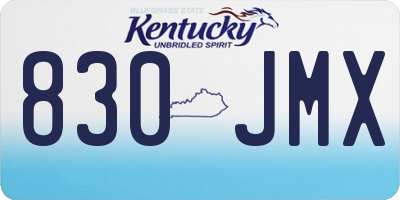 KY license plate 830JMX